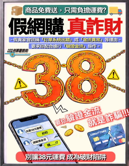 「免費贈送」也可能是詐騙陷阱！宣導圖片