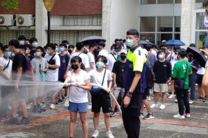 Disaster prevention drill for new students